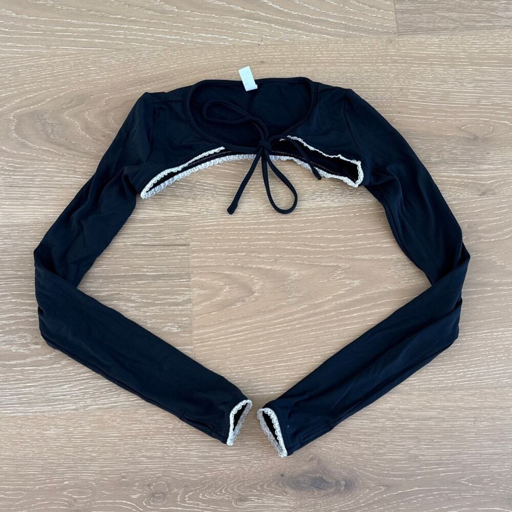 Nama Shrug Tie Front Bluebelle Size XS Black